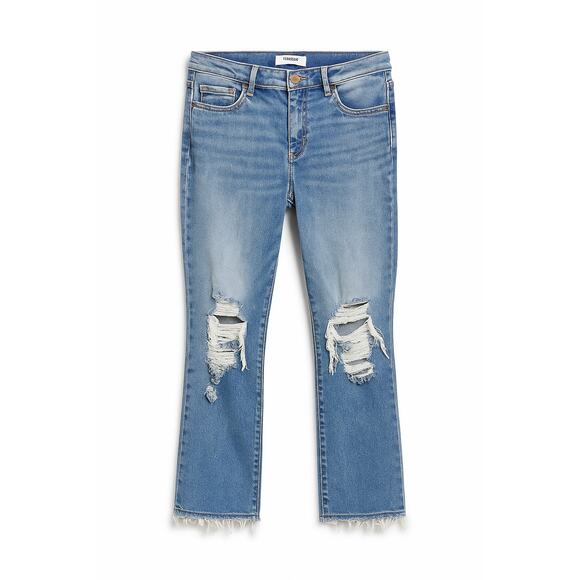 Mica Los Angeles High Rise Criss Cross Flare Jeans - Picture 3 of 8